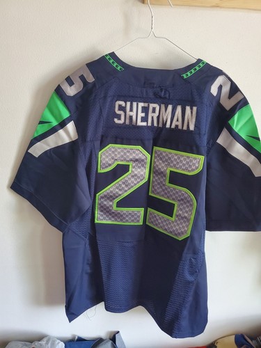RICHARD SHERMAN #25 Seattle Seahawks Super Bowl XLVIII Nike NFL Jersey Mens 52 - Picture 9 of 11