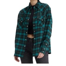 Levi's Women's Dylan Relaxed Western Flannel Shirt XS EUC