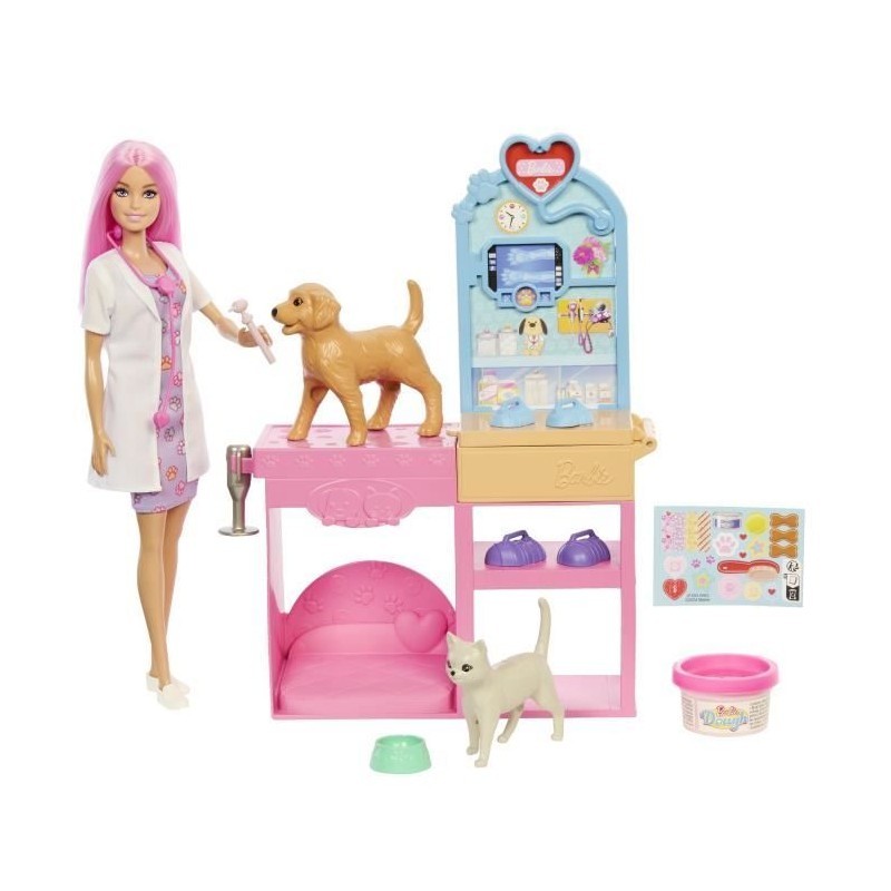 Clinique vétérinaire Barbie coffret de jeu pour s'amuser dans la chambre