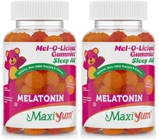2 Maxi Health Mel-O-Licious! Gummies Melatonin 1 mg - Assorted Fruit Flavor