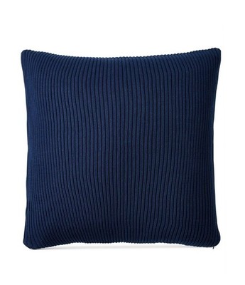 Lauren Ralph Lauren  Flora Rib-Knit Decorative Pillow 18'' x 18'' $135 Cotton Navy
