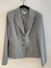 Ann Taylor Loft Gray Blazer Jacket Size 12 Career Wear-fully lined