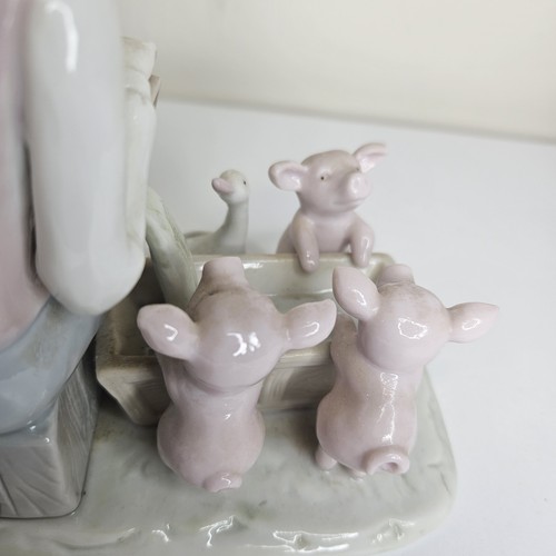 Vintage LLADRO Figurine Feeding The Pigs On The Farm #14 Rare Unmarked - Picture 8 of 12