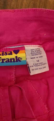RARE Vintage Lisa Frank Pink Rainbow Heart Skort Girls Size 14 - Picture 4 of 11