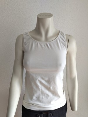 weißer Body Schulterfrei dehnbar weiß Basic Größe S - M Top