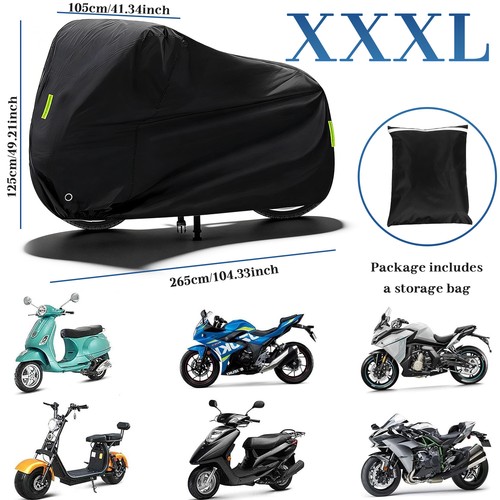 Motorcycle Cover with Lock Holes - Waterproof 190T Outdoor All Season Protection