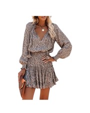 Sommerkleid Boho  Langarm Knielang Leo oder B...