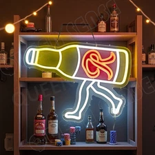 16"x12" Rainier Beer Bottle Big R Runner LED Neon Sign With Dimmer USB Powered