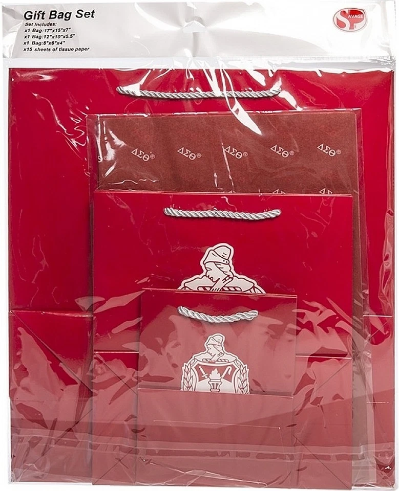 Delta Sigma Theta Gift Bag Set [3 Per Pack - Red] - Image 2 of 3