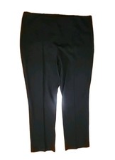 CHICO'S Black Knit Pull On Pants NO TUMMY FLAT FRONT Straight Leg SIZE 3/ 16 R