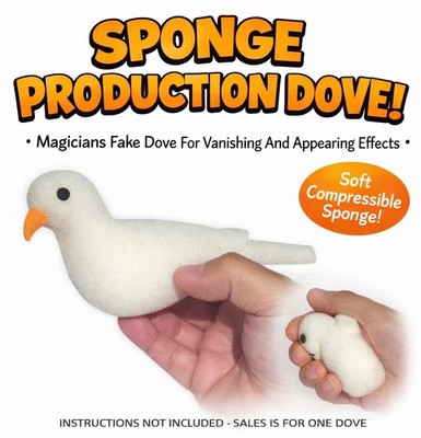 SPONGE PRODUCTION DOVE Appearing Magic Trick Fake White Soft Foam Bird Spring Up