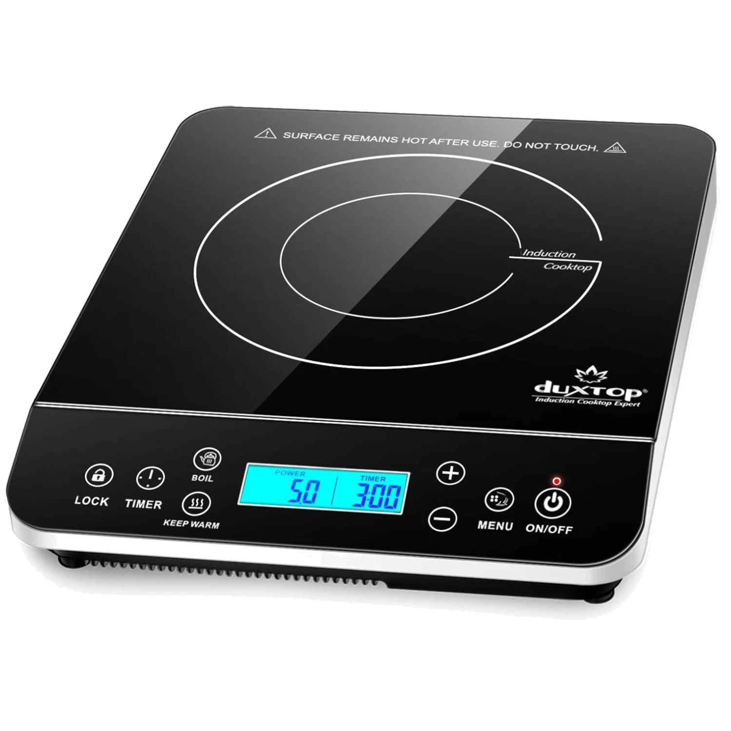 Lightweight Silver Induction Burner 1800W LCD Touch