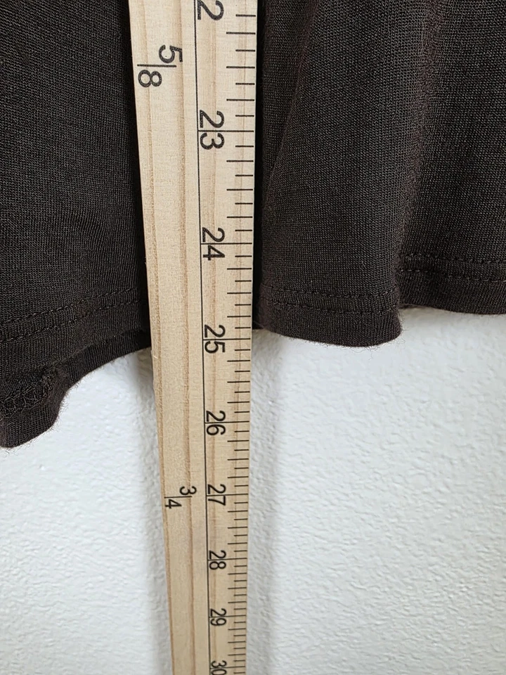 Falda Calypso St Barth Mujer Extra Pequeña Marrón Modal Envoltura Dobladillo Asimétrico Boho Foto 3 de 4