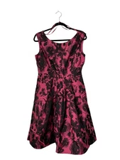 Eliza J Dress 10 Jacquard Fit n Flare Formal Evening Pleated Floral Sleeveless