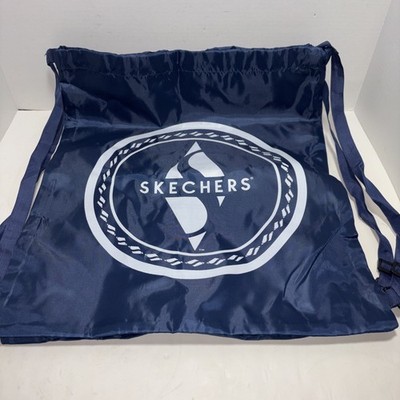 Lot Of 2 Navy Blue Skechers Packable Nylon Adjustable Drawstring Backpack