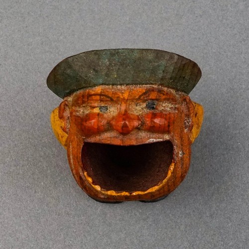 Anri Italy Early Vintage Hand Carved Wood Big Mouth Toothpick Match Holder - Picture 7 of 8