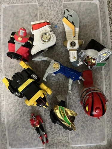 Vintage Miscellaneous Mighty Morphin Power Rangers Lot, 1990s Toys, Used, As Is