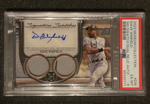 2023 Museum Coll. SIG DUAL SWATCH AUTO / 199 DAVE WINFIELD #DW PSA EX-MT 6 - Picture 3 of 7