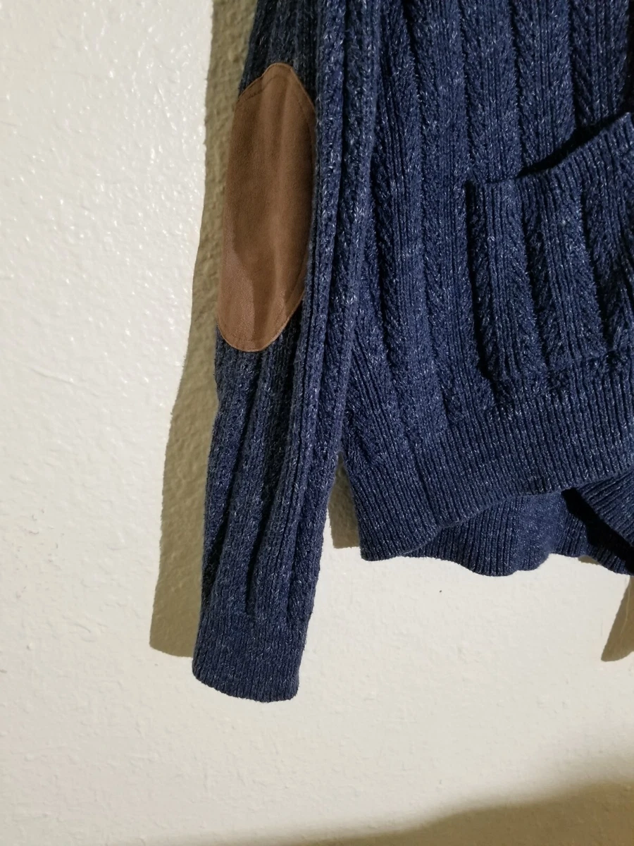 Mens cardigan sweater with elbow patches top