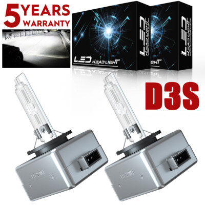For GMC Yukon XL 2015-2019 2X D3S Front HID Xenon White Headlight Bulbs Low Beam