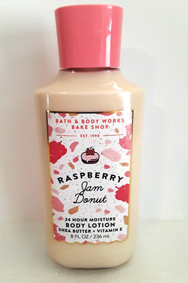 Bath Body Works Raspberry Jam Donut Shea Butter Coconut Oil & Vit e Lotion 8oz