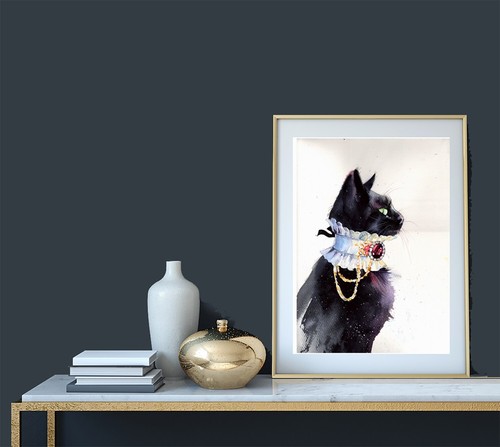 Halloween Black Cat Painting Halloween Decor Dracula Wall Art - Picture 2 of 4