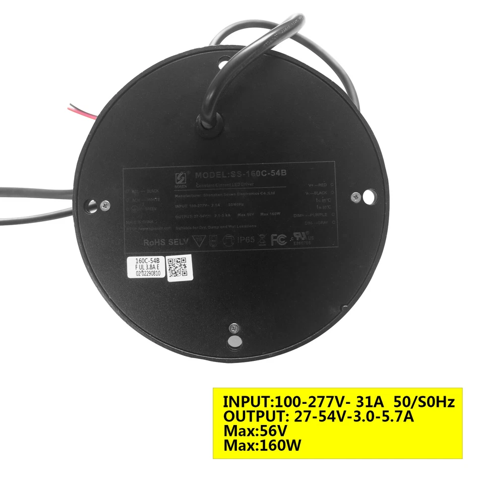 SOSEN UFO LED High Bay Driver SS-160C-54B 150W/SS-240C-54B 240W Fuente de alimentación Foto 4 de 4
