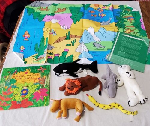 Walking Through The Jungle Debbie Harter book & Plush Stuffed Animal Kids Toy  - Picture 1 of 10