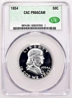 1954 PROOF FRANKLIN HALF DOLLAR CAC PF66 CAMEO
