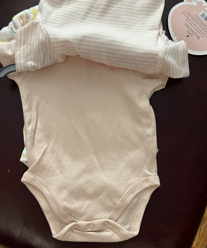 Little Beginnings Baby Girl’s 5-Piece Set! 3 Bodysuits, Hat And Mitts NWT!💗 - Picture 3 of 6