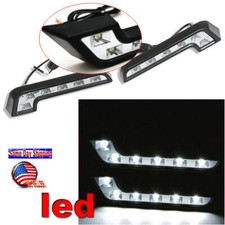 2pcs Drl Daytime Running 6 Led Lights Kit Fog Light For Mercedes-benz Style