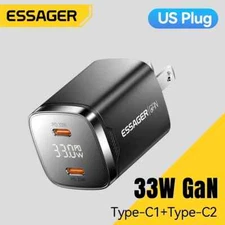 Essager 33W GaN USB C Charger QC3.0 Type C PD Fast Charger For iPhone16 15 14 13