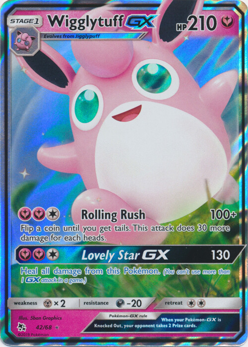 Wigglytuff-GX - 42/68 Ultra Rare Hidden Fates NM Pokemon TCG