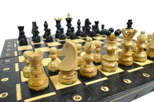 The Wholesale Chess Lublin European Chess Set - Black
