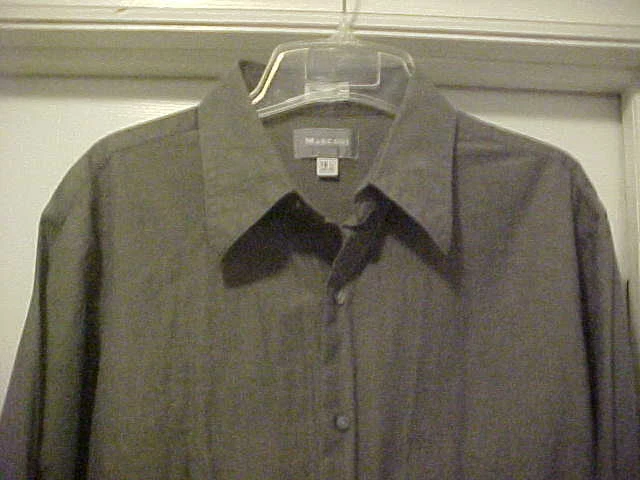 Camisa informal gris con botones manga larga algodón Marconi para hombre talla 16,5 (34/35) Foto 2 de 4