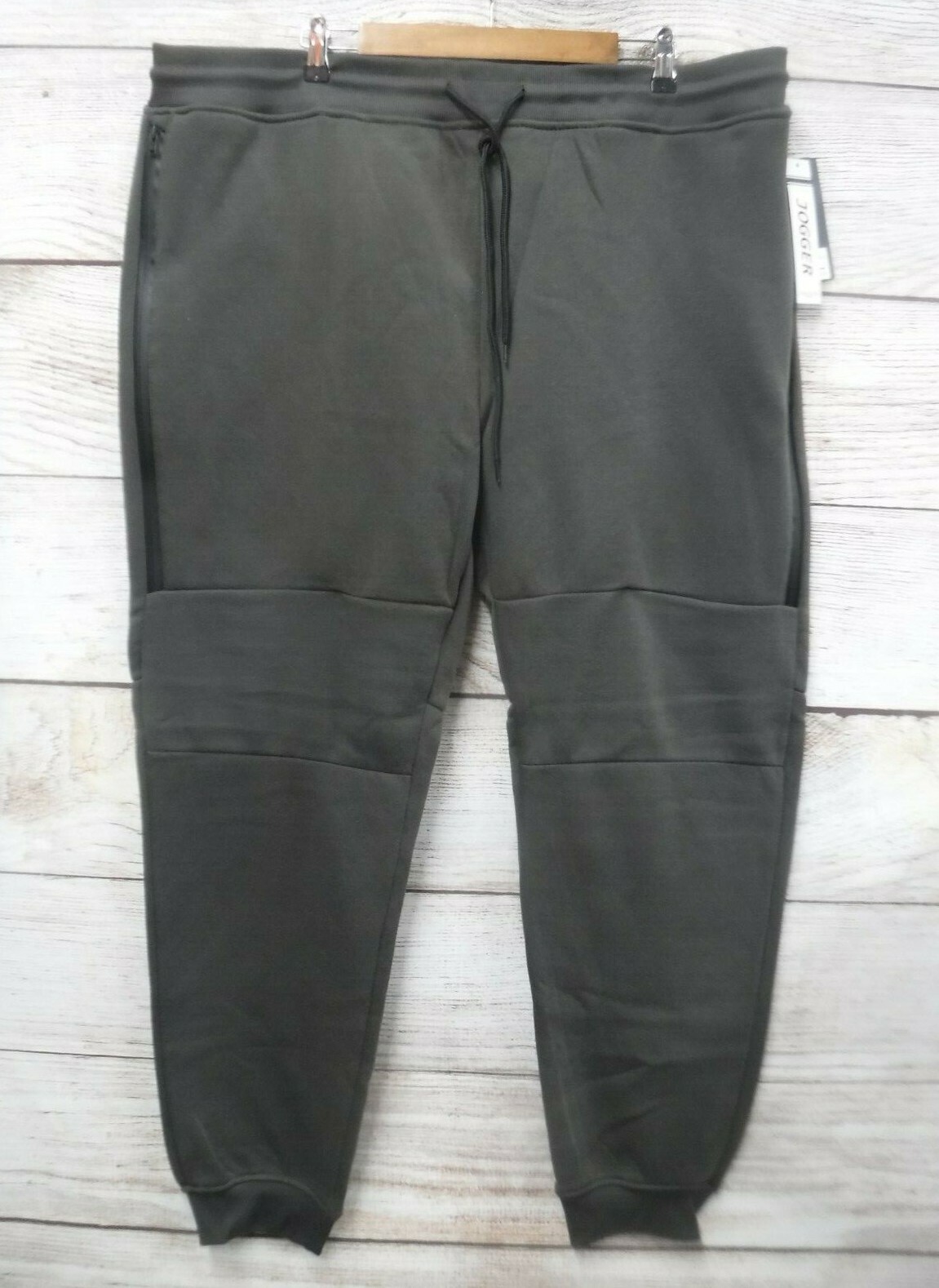 Southpole Jogger Mens Size 5XB X32 Olive Zipper Fleece Sweat Skinny Pants New