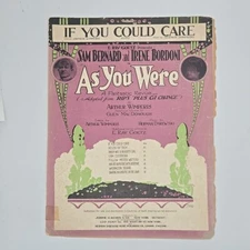 If You could Care From The Film As You Were Militaria Vintage Sheet Music