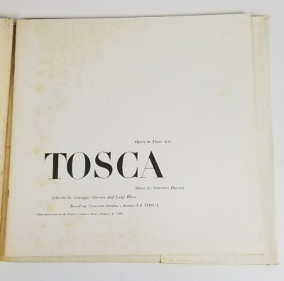 ERICH LEINSDORF Puccini TOSCA 2LP VG LSC-6052 Living Stereo SD