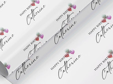 Personalised birthday wrapping paper, gift wrap, any name, any wording
