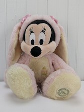 Disney Store Minnie Mouse Plush in Easter Bunny Outfit 15" Stuffed Animal Spring