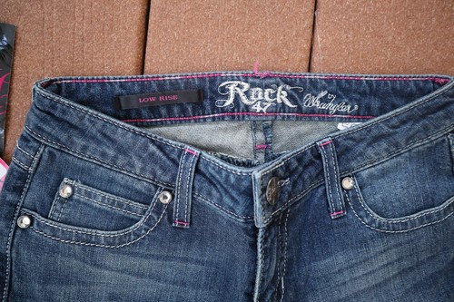 Neu mit Etikett blau Denim Wrangler Rock 47 niedriger Bund Stretch Boot Jeans 1/2 x 34 - Bild 6 von 7