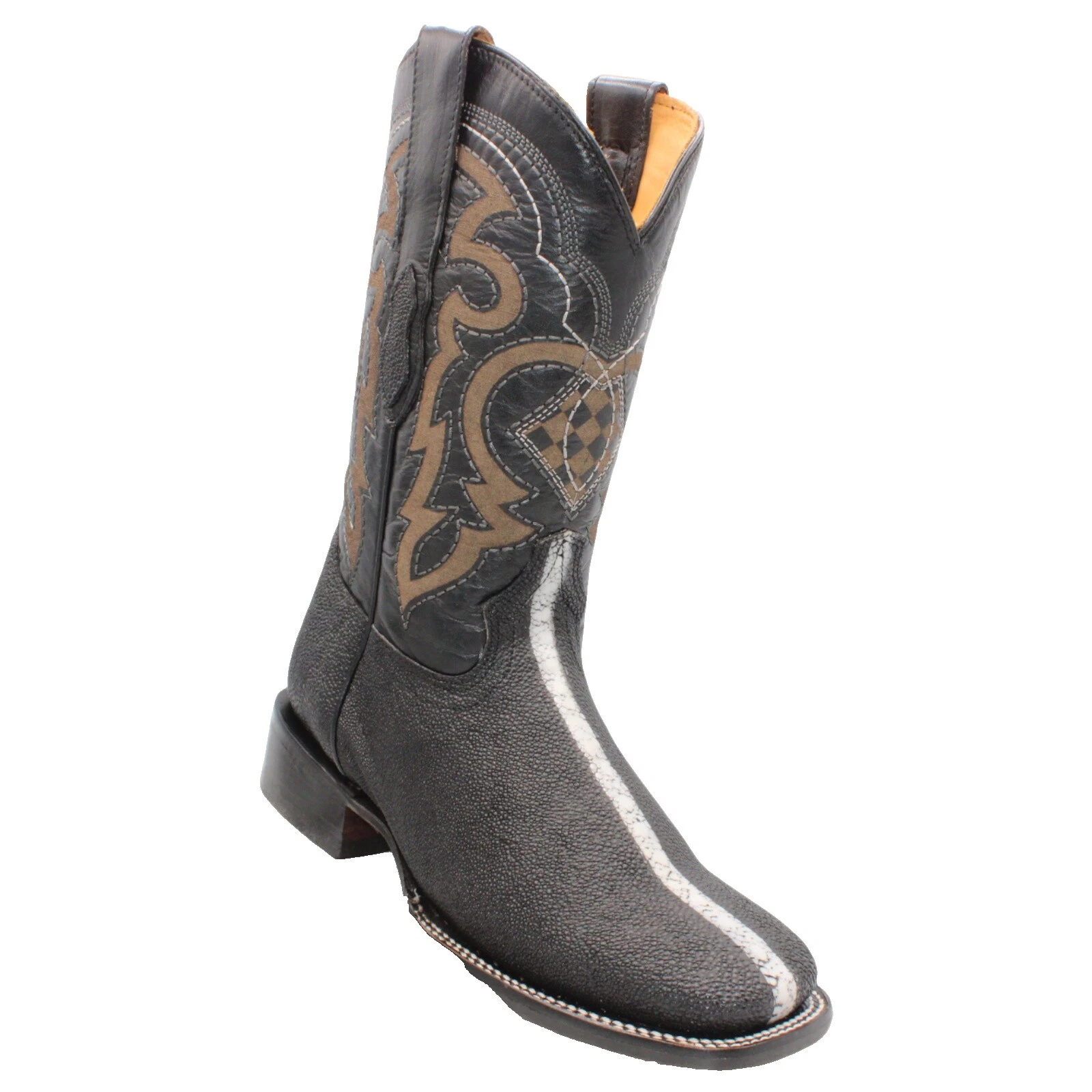 Animal Print Black Boots for Men