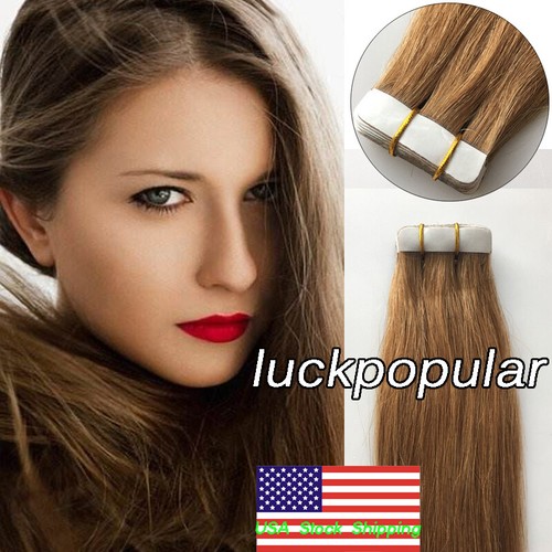 Super Cinta en Cabello Extensiones de Piel PU Trama Invisible Indian Remy 100% Cabello Humano - Imagen 34 de 92