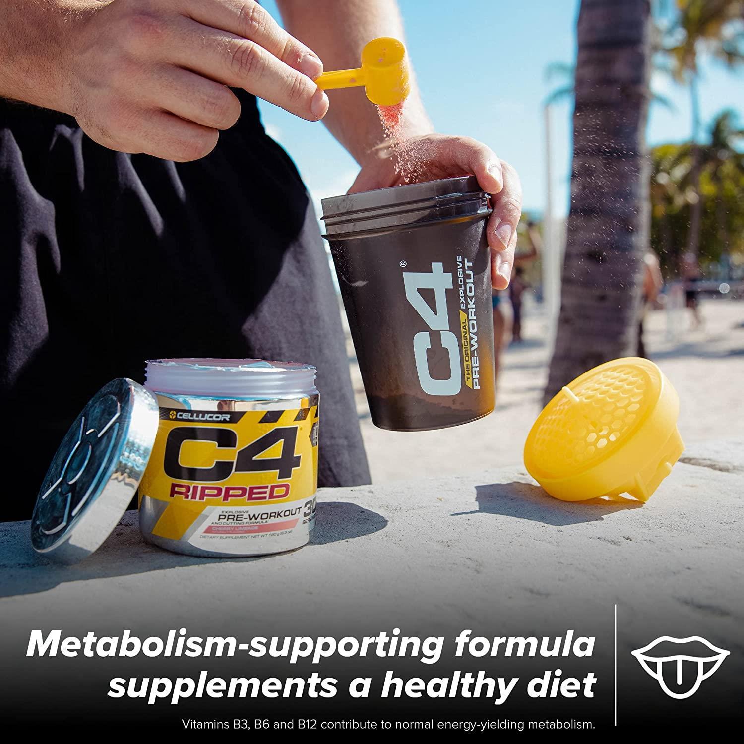 Cellucor C4 Ripped Pre Workout Powder Cherry Limeade Fat Burning 30 Serving 165g eBay