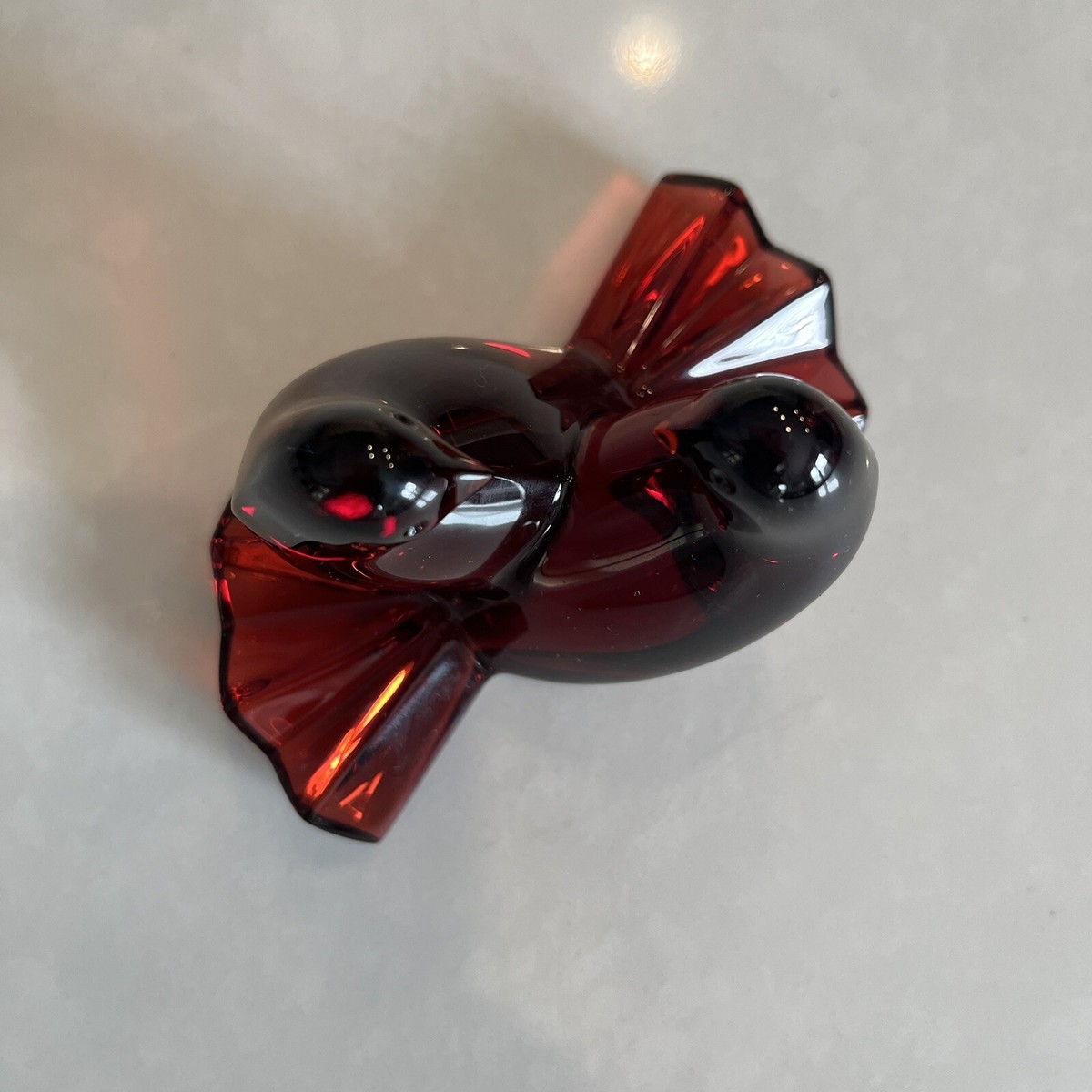 Baccarat Love Birds Red Crystal Figurine, brand stamped on bottom