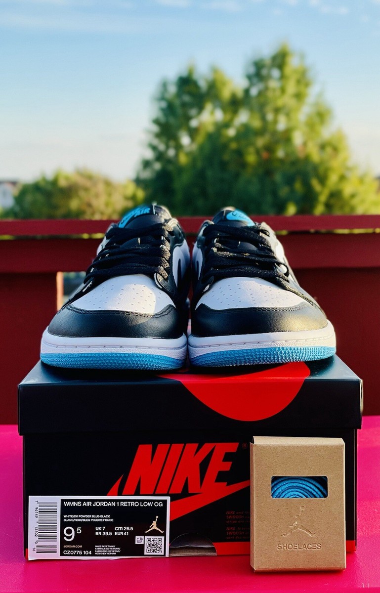 Nike Air Jordan 1 Low OG UNC Powder Blue Size 9.5 Max Zoom Dunk