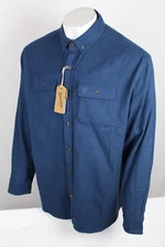 Duck Camp Men's Camp Shirt Flannel Long Sleeve Size 2XL Faded Navy Blue CS300