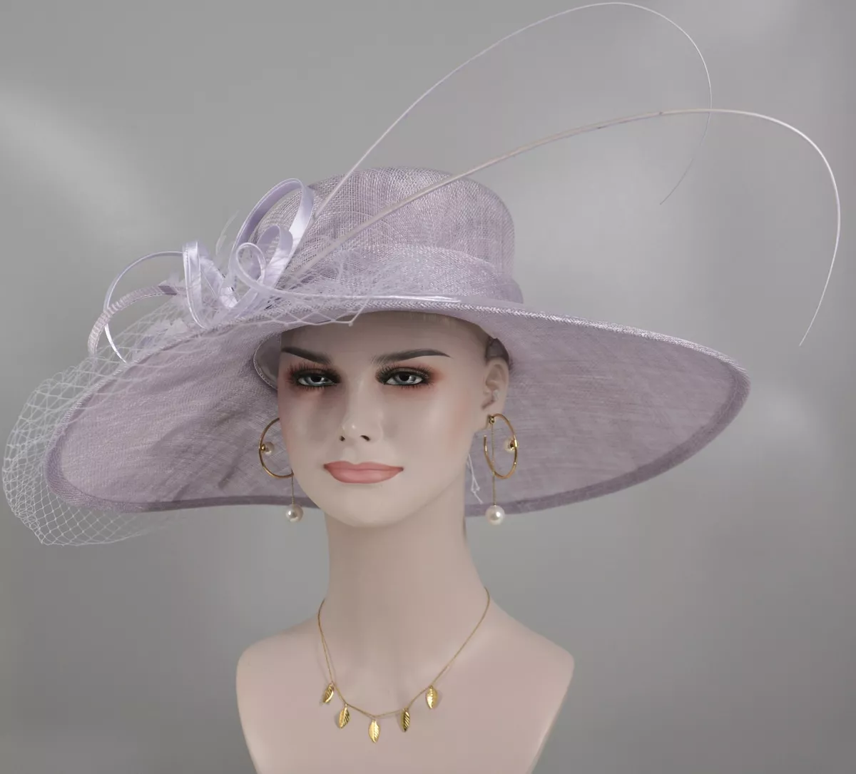 Lilac Wide Brim Sinamay Hat Church Kentucky Derby Hat Carriage Tea