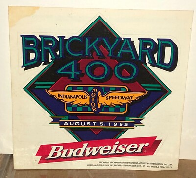 Budweiser Beer Decal Sticker Indianapolis Speedway Racing Brickyard 400 1995