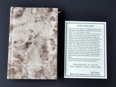 Michael Roger Press Hardcover Journal Sketch Book Blank Aztec Bark Cover 6''x4''